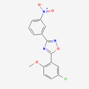 molecular formula C15H10ClN3O4 B5767217 5-(5-chloro-2-methoxyphenyl)-3-(3-nitrophenyl)-1,2,4-oxadiazole 
