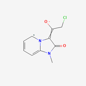 molecular formula C10H9ClN2O2- B576722 3-(Chloroacetyl)-1-methyl-2-oxylatoimidazo[1,2-a]pyridin-1-ium CAS No. 11063-29-9