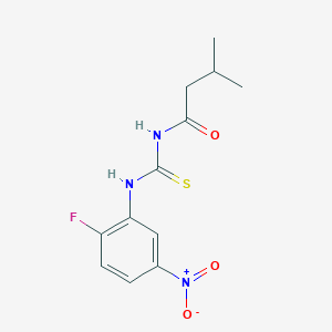 molecular formula C12H14FN3O3S B5767231 N-{[(2-fluoro-5-nitrophenyl)amino]carbonothioyl}-3-methylbutanamide 