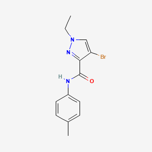 molecular formula C13H14BrN3O B5767236 4-bromo-1-ethyl-N-(4-methylphenyl)-1H-pyrazole-3-carboxamide 