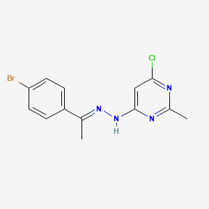 molecular formula C13H12BrClN4 B5767240 1-(4-bromophenyl)ethanone (6-chloro-2-methyl-4-pyrimidinyl)hydrazone 