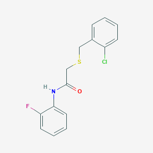 molecular formula C15H13ClFNOS B5767248 2-[(2-chlorobenzyl)thio]-N-(2-fluorophenyl)acetamide 