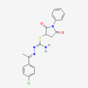 2,5-dioxo-1-phenyl-3-pyrrolidinyl 2-[1-(4-chlorophenyl)ethylidene]hydrazinecarbimidothioate