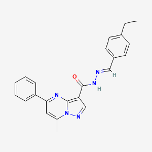 molecular formula C23H21N5O B5767290 N'-(4-ethylbenzylidene)-7-methyl-5-phenylpyrazolo[1,5-a]pyrimidine-3-carbohydrazide 