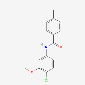 molecular formula C15H14ClNO2 B5767301 N-(4-chloro-3-methoxyphenyl)-4-methylbenzamide 