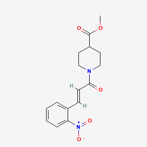 molecular formula C16H18N2O5 B5767333 methyl 1-[3-(2-nitrophenyl)acryloyl]-4-piperidinecarboxylate 