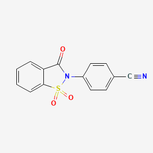 molecular formula C14H8N2O3S B5767341 4-(1,1-dioxido-3-oxo-1,2-benzisothiazol-2(3H)-yl)benzonitrile 