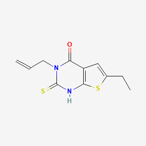 molecular formula C11H12N2OS2 B5767348 3-allyl-6-ethyl-2-thioxo-2,3-dihydrothieno[2,3-d]pyrimidin-4(1H)-one 