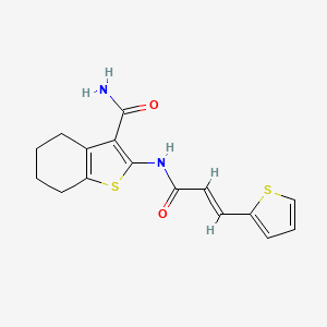 molecular formula C16H16N2O2S2 B5767352 2-{[3-(2-thienyl)acryloyl]amino}-4,5,6,7-tetrahydro-1-benzothiophene-3-carboxamide 