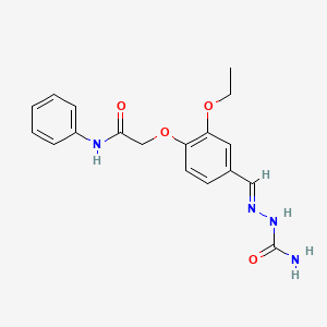 molecular formula C18H20N4O4 B5767366 2-{4-[2-(aminocarbonyl)carbonohydrazonoyl]-2-ethoxyphenoxy}-N-phenylacetamide 