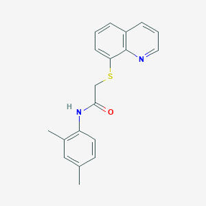 molecular formula C19H18N2OS B5767372 N-(2,4-dimethylphenyl)-2-(8-quinolinylthio)acetamide 