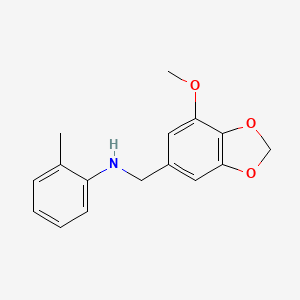 molecular formula C16H17NO3 B5767381 N-[(7-methoxy-1,3-benzodioxol-5-yl)methyl]-2-methylaniline 