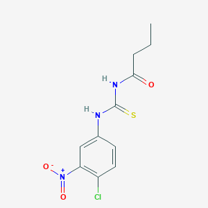 molecular formula C11H12ClN3O3S B5767395 N-{[(4-chloro-3-nitrophenyl)amino]carbonothioyl}butanamide 