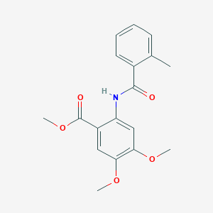 molecular formula C18H19NO5 B5767432 methyl 4,5-dimethoxy-2-[(2-methylbenzoyl)amino]benzoate 