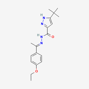 molecular formula C18H24N4O2 B5767455 3-tert-butyl-N'-[1-(4-ethoxyphenyl)ethylidene]-1H-pyrazole-5-carbohydrazide 