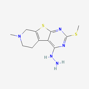 4-hydrazino-7-methyl-2-(methylthio)-5,6,7,8-tetrahydropyrido[4',3':4,5]thieno[2,3-d]pyrimidine
