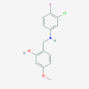 molecular formula C14H13ClFNO2 B5767534 2-{[(3-chloro-4-fluorophenyl)amino]methyl}-5-methoxyphenol 