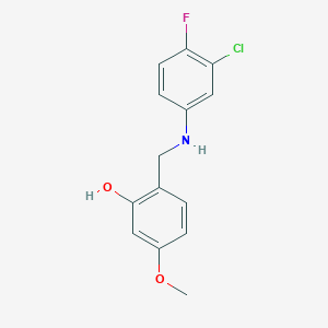 molecular formula C14H13ClFNO2 B5767534 2-[(3-Chloro-4-fluoroanilino)methyl]-5-methoxyphenol 