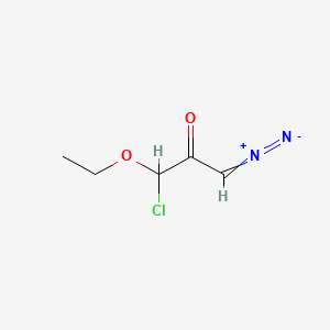 molecular formula C5H7ClN2O2 B576754 1-Chloro-3-diazo-1-ethoxypropan-2-one CAS No. 13984-37-7