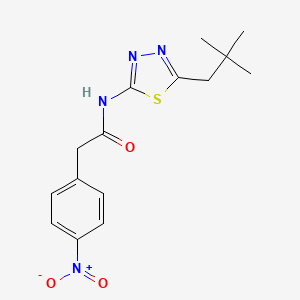 molecular formula C15H18N4O3S B5767550 N-[5-(2,2-dimethylpropyl)-1,3,4-thiadiazol-2-yl]-2-(4-nitrophenyl)acetamide 