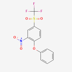 molecular formula C13H8F3NO5S B5767569 2-nitro-1-phenoxy-4-[(trifluoromethyl)sulfonyl]benzene 