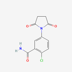 molecular formula C11H9ClN2O3 B5767614 2-chloro-5-(2,5-dioxo-1-pyrrolidinyl)benzamide 
