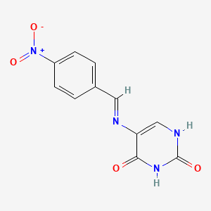 molecular formula C11H8N4O4 B5767624 5-[(4-nitrobenzylidene)amino]-2,4-pyrimidinediol 