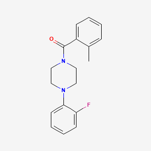 molecular formula C18H19FN2O B5767635 1-(2-fluorophenyl)-4-(2-methylbenzoyl)piperazine 