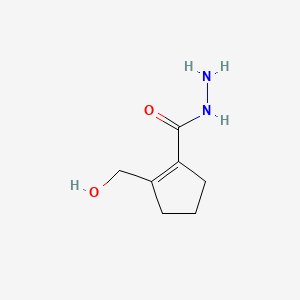 molecular formula C7H12N2O2 B576764 2-(Hydroxymethyl)cyclopent-1-ene-1-carbohydrazide CAS No. 14668-65-6