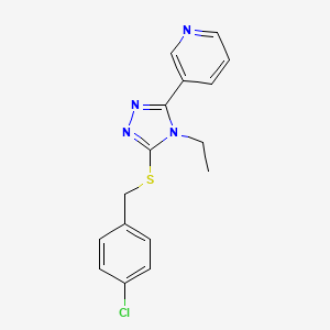 3-{5-[(4-chlorobenzyl)thio]-4-ethyl-4H-1,2,4-triazol-3-yl}pyridine