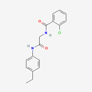 molecular formula C17H17ClN2O2 B5767704 2-chloro-N-{2-[(4-ethylphenyl)amino]-2-oxoethyl}benzamide 