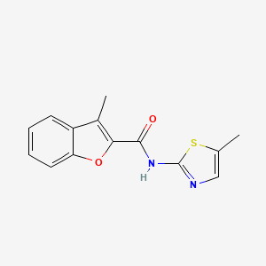 molecular formula C14H12N2O2S B5767723 3-methyl-N-(5-methyl-1,3-thiazol-2-yl)-1-benzofuran-2-carboxamide 