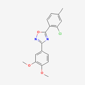 molecular formula C17H15ClN2O3 B5767748 5-(2-chloro-4-methylphenyl)-3-(3,4-dimethoxyphenyl)-1,2,4-oxadiazole 