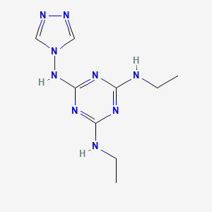 molecular formula C9H15N9 B5767755 N~2~,N~4~-diethyl-N~6~-4H-1,2,4-triazol-4-yl-1,3,5-triazine-2,4,6-triamine 