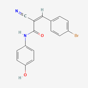 molecular formula C16H11BrN2O2 B5767775 3-(4-bromophenyl)-2-cyano-N-(4-hydroxyphenyl)acrylamide 