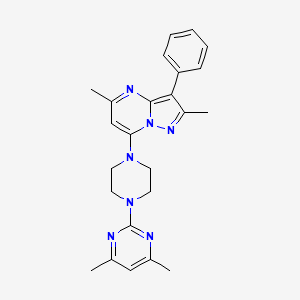 molecular formula C24H27N7 B5767778 7-[4-(4,6-dimethyl-2-pyrimidinyl)-1-piperazinyl]-2,5-dimethyl-3-phenylpyrazolo[1,5-a]pyrimidine 