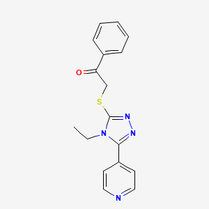 molecular formula C17H16N4OS B5767787 2-{[4-ethyl-5-(4-pyridinyl)-4H-1,2,4-triazol-3-yl]thio}-1-phenylethanone 