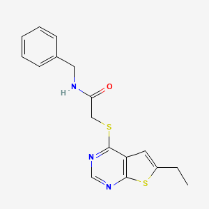 molecular formula C17H17N3OS2 B5767870 N-benzyl-2-[(6-ethylthieno[2,3-d]pyrimidin-4-yl)thio]acetamide 