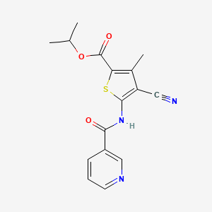 molecular formula C16H15N3O3S B5767878 isopropyl 4-cyano-3-methyl-5-[(3-pyridinylcarbonyl)amino]-2-thiophenecarboxylate 