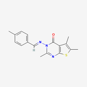 molecular formula C17H17N3OS B5767883 2,5,6-trimethyl-3-[(4-methylbenzylidene)amino]thieno[2,3-d]pyrimidin-4(3H)-one 