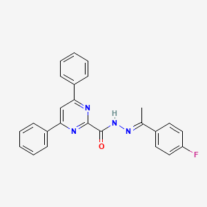 molecular formula C25H19FN4O B5767926 N'-[1-(4-fluorophenyl)ethylidene]-4,6-diphenyl-2-pyrimidinecarbohydrazide 