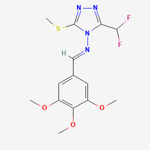 molecular formula C14H16F2N4O3S B5767954 3-(difluoromethyl)-5-(methylthio)-N-(3,4,5-trimethoxybenzylidene)-4H-1,2,4-triazol-4-amine 