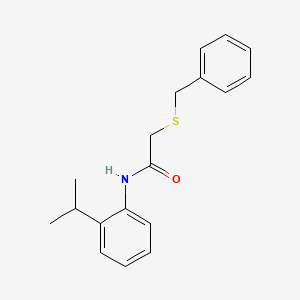 molecular formula C18H21NOS B5767973 2-(benzylthio)-N-(2-isopropylphenyl)acetamide 