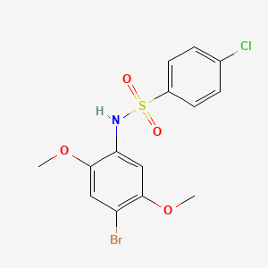molecular formula C14H13BrClNO4S B5767980 N-(4-bromo-2,5-dimethoxyphenyl)-4-chlorobenzenesulfonamide 