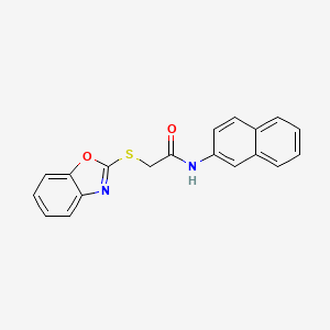 molecular formula C19H14N2O2S B5767986 2-(1,3-benzoxazol-2-ylthio)-N-2-naphthylacetamide 
