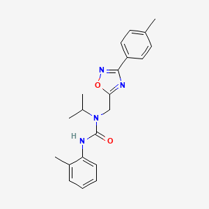 molecular formula C21H24N4O2 B5768001 N-isopropyl-N'-(2-methylphenyl)-N-{[3-(4-methylphenyl)-1,2,4-oxadiazol-5-yl]methyl}urea 