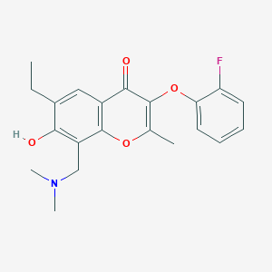 molecular formula C21H22FNO4 B5768020 8-[(dimethylamino)methyl]-6-ethyl-3-(2-fluorophenoxy)-7-hydroxy-2-methyl-4H-chromen-4-one 