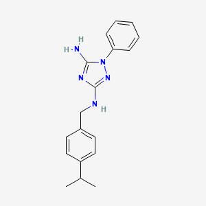 molecular formula C18H21N5 B5768036 1-phenyl-3-N-[(4-propan-2-ylphenyl)methyl]-1,2,4-triazole-3,5-diamine 