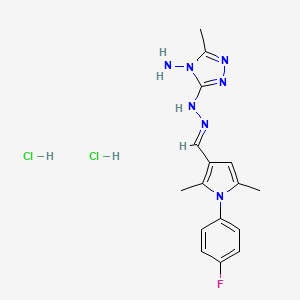 molecular formula C16H20Cl2FN7 B5768044 1-(4-fluorophenyl)-2,5-dimethyl-1H-pyrrole-3-carbaldehyde (4-amino-5-methyl-4H-1,2,4-triazol-3-yl)hydrazone dihydrochloride 