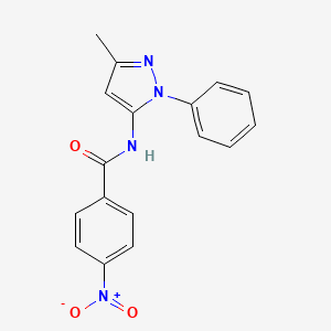 molecular formula C17H14N4O3 B5768059 N-(3-methyl-1-phenyl-1H-pyrazol-5-yl)-4-nitrobenzamide 